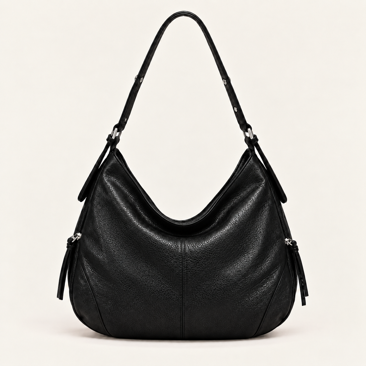 RIVET 01 - black multizip bag